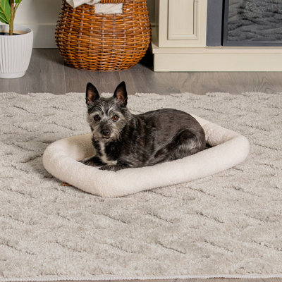 Faux Lambswool Crate Bolster Pet Bed