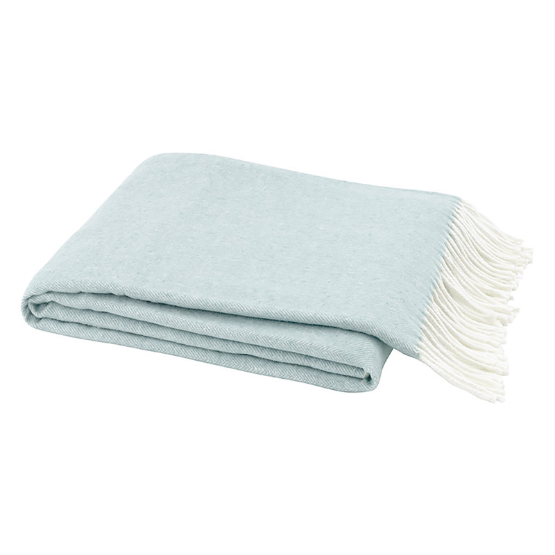 Italian Herringbone Throw Blanket, Glacier