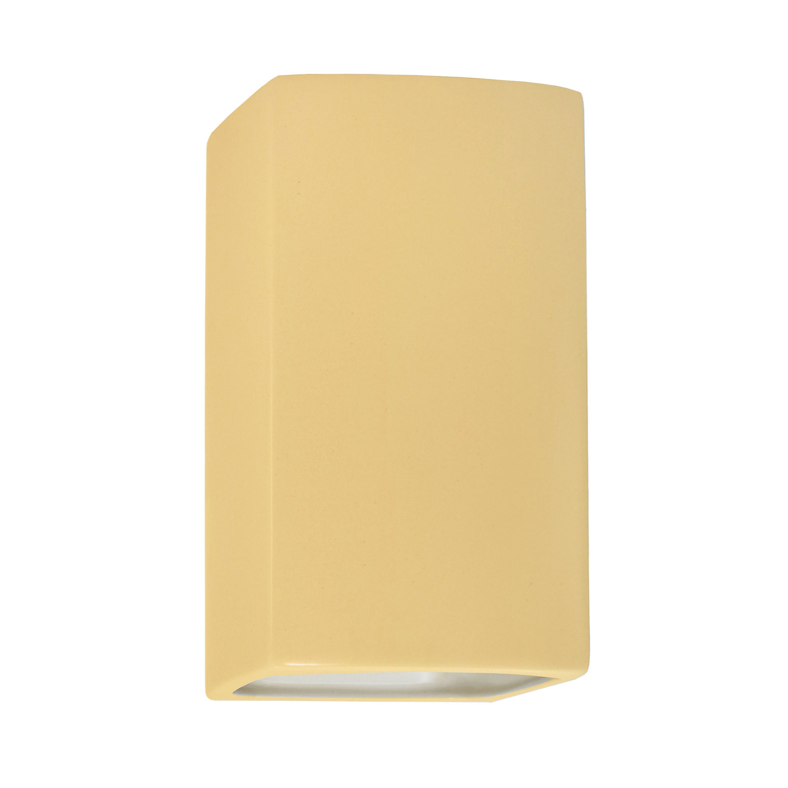Nomad Outdoor Ceramic LED Wall Light, Muted Yellow, 13.5" H x 7.25" W x 6.5" D, Integrated