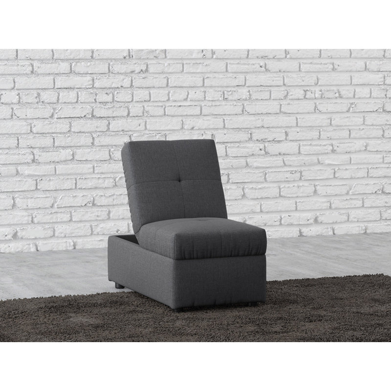 Fauteuil convertible 1Pc, Tissu gris