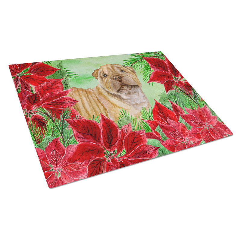 Planche à découper en verre trempé caroline de trésors, Chiot Shar Pei