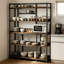 Afet 120cm W Metal Standard Baker's Rack with Wooden Shelves