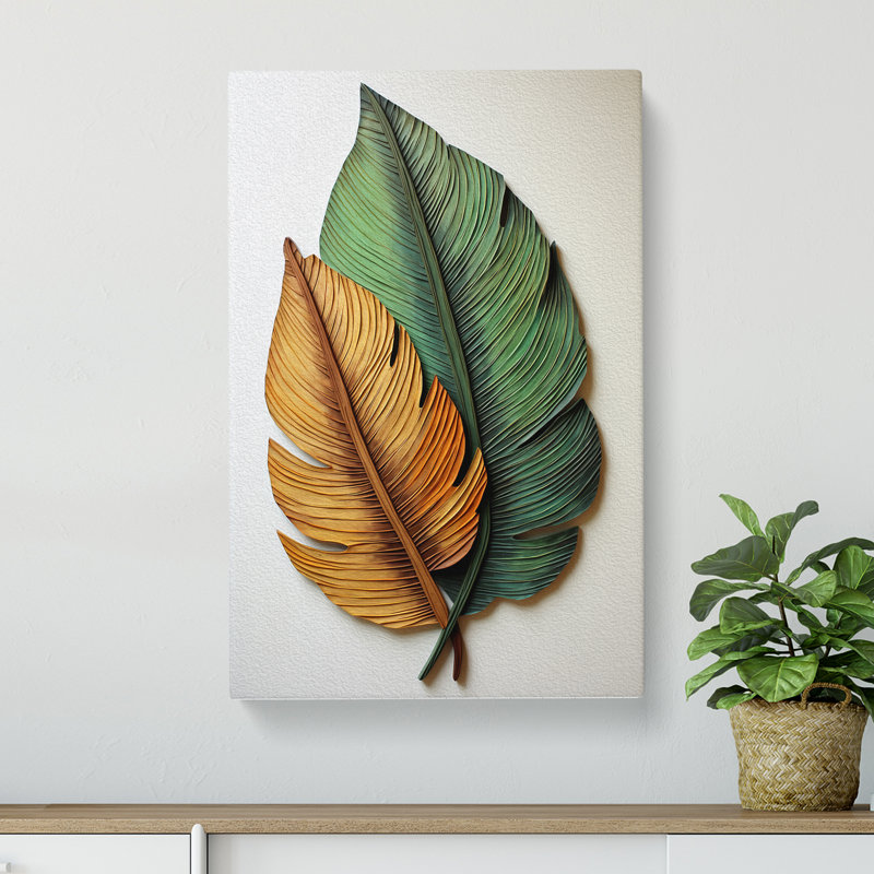 Palm Leaf Informel - No Frame Print, 60cm H x 40cm W x 3cm D