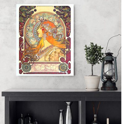 La Zodiac (1896) par Alphonse Mucha, art mural pour décor de bureau à domicile, estampe numérique sur toile