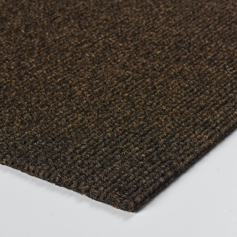 Carreau de tapis auto-adhésif 24 po x 24 po intérieur / extérieur en polyester (paquet de 15) (60 pieds carrés / boîte), Moka