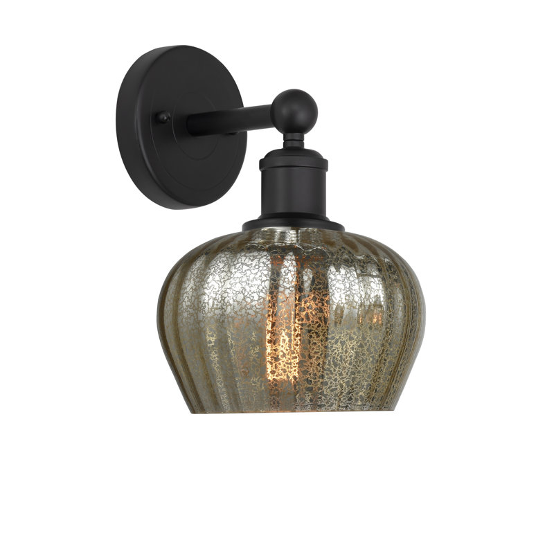 Canute Armed Sconce, Matte Black, Mercury
