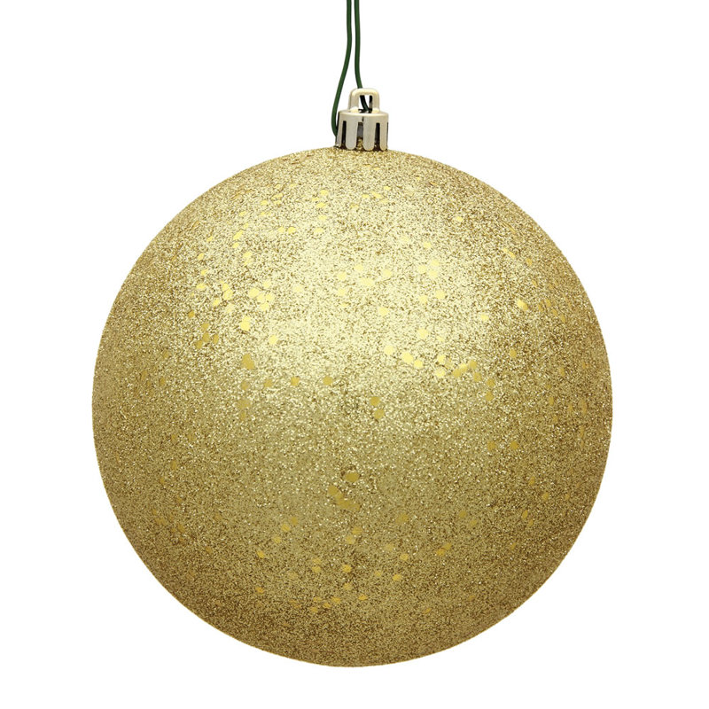 Holiday Décor Ball Ornament, 8", Gold Sequin