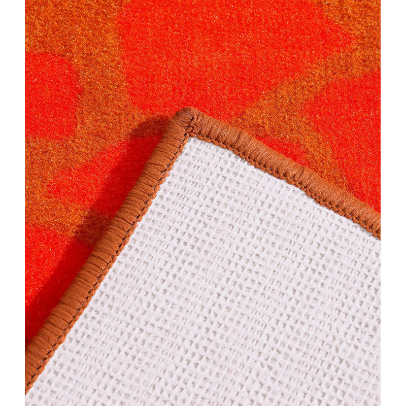 Ensemble de tapis touffetés en nylon orange foncé Azzahra, Ovale 2 pi x 4 pi