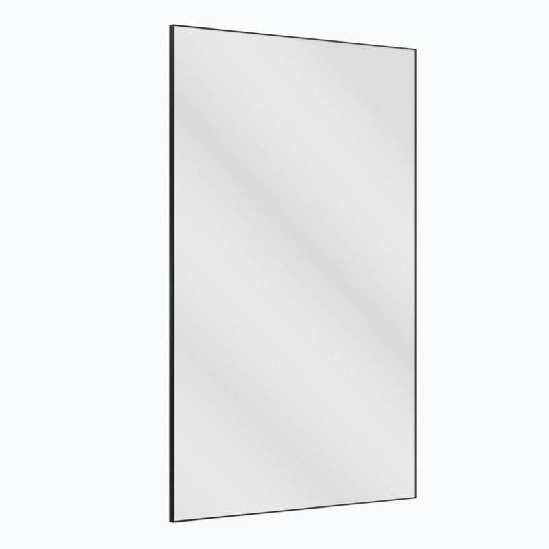 Oversized Modern Rectangle Bathroom Mirror with Aluminum Frame, Black, 32" x 48"