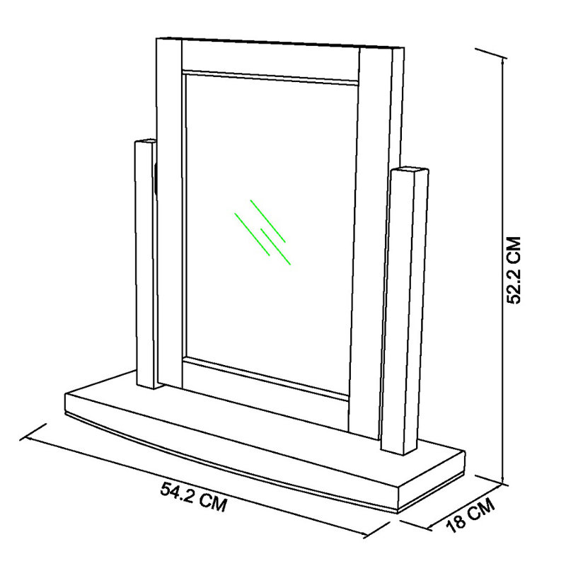 Ziggy Wood Flat Wall Mirror, White
