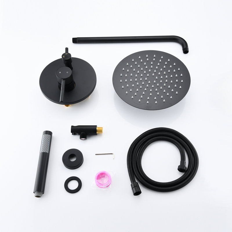 Wall Mounted Shower . 10" Rain Head & Handheld. Balancing Valve. Adjustable Holder. 360° Joint. . 1.8 Gpm Flow Rate. Dual Head. Compatible With American Plumbing