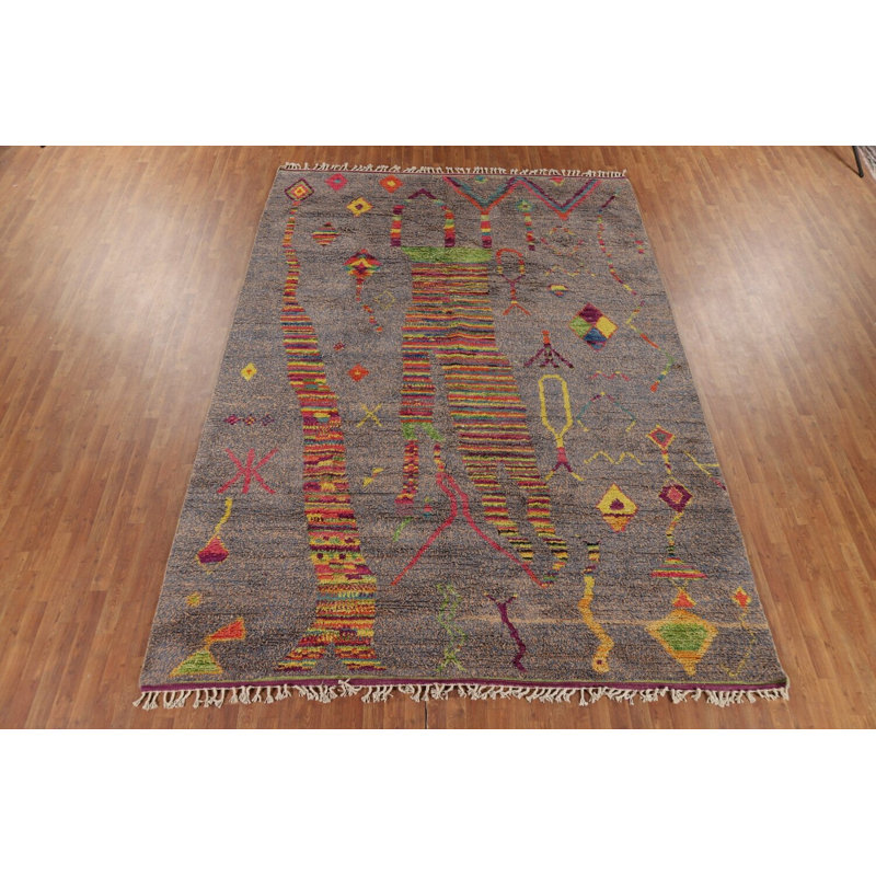 Tapis oriental marocain fait à la main 9 x 13