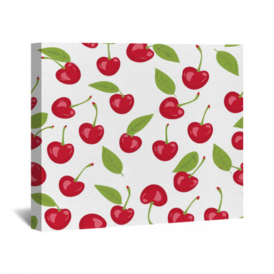 Cherry Pattern Canvas Wrap - Fruit Wall Decor