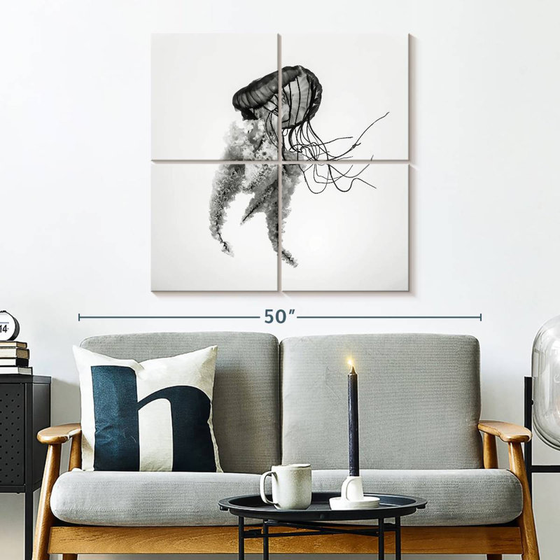 Brampt Monochrome Jellyfish, 32'' H x 32'' W