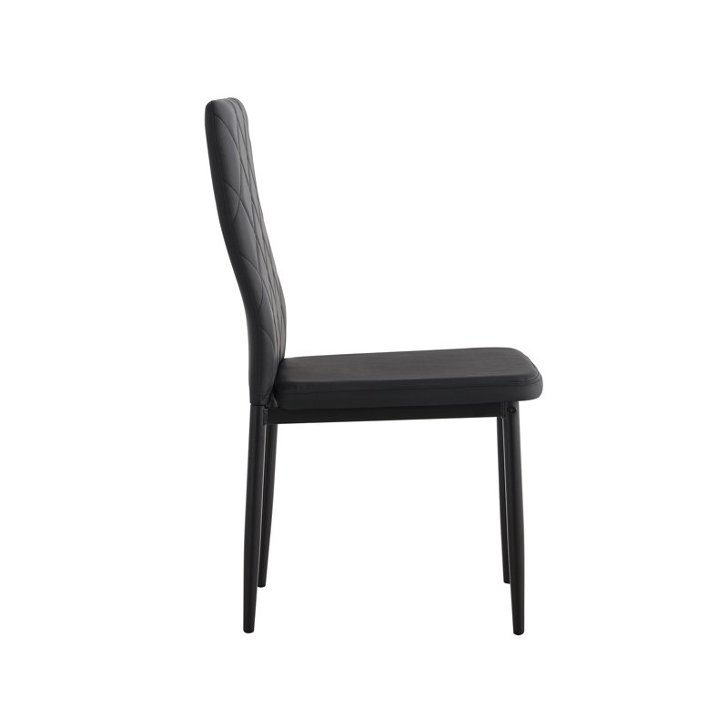 Ensemble de 6 chaises en cuir PU Alwilda, noir