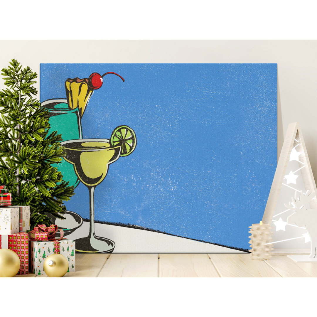 Cocktail Canvas Wall Art, Tropical Drink Matte Print, Gallery Wrapped, Ready to Hang, Archival Quality, Bar decor, Modern Canvas Art