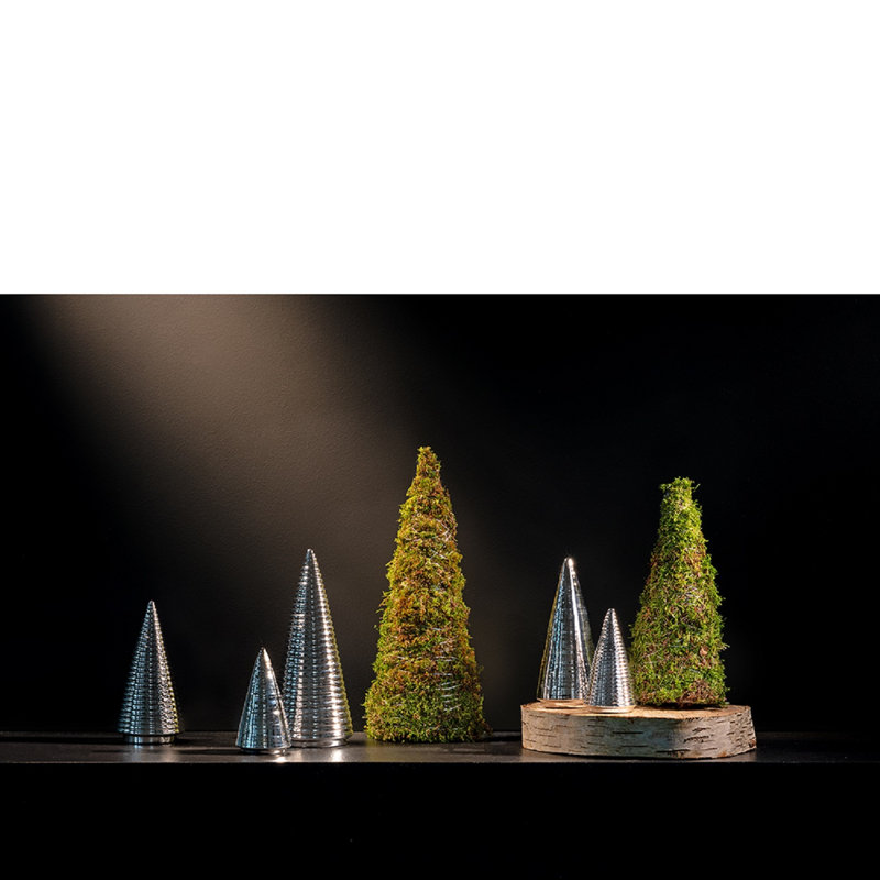 Arbre de décoration Mandy, H 3,54 po x l 7,28 po x P 3,54 po, Argent