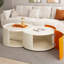 Table basse pour petit espace, ronde, extensible, blanche, aucun assemblage requis pour la commodité Table moderne avec fonction extensible, assemblage blanc, maison et bureau-1564219640
