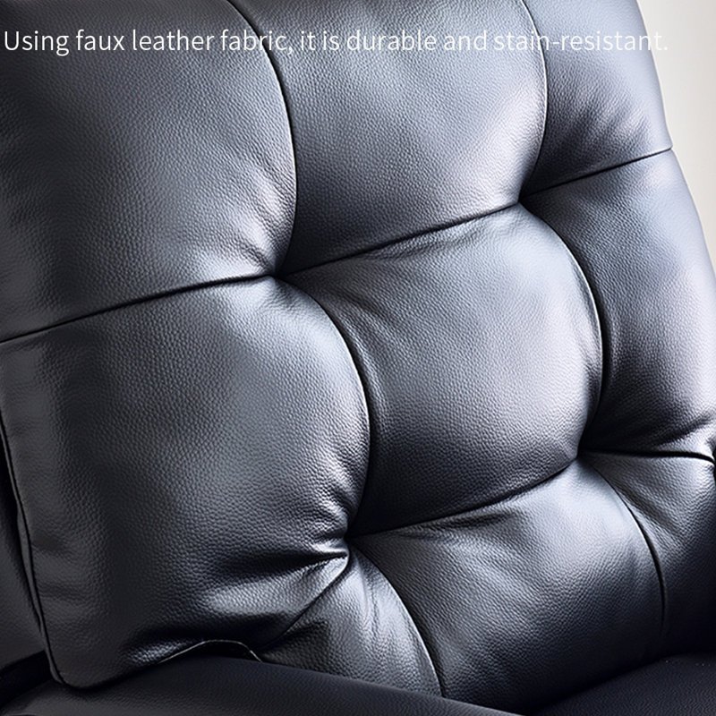 Ergonomic Minimalist Recliner with Swivel, Black