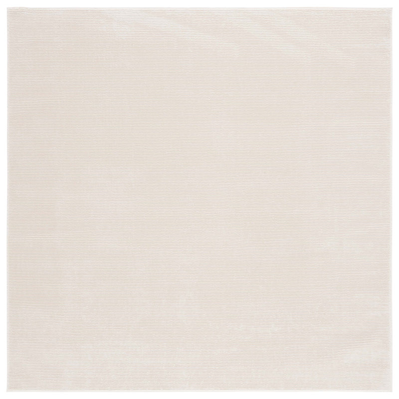 Anabeatriz Solid Color Handwoven Polyester Area Rug in Ivory, Square 5'3" 