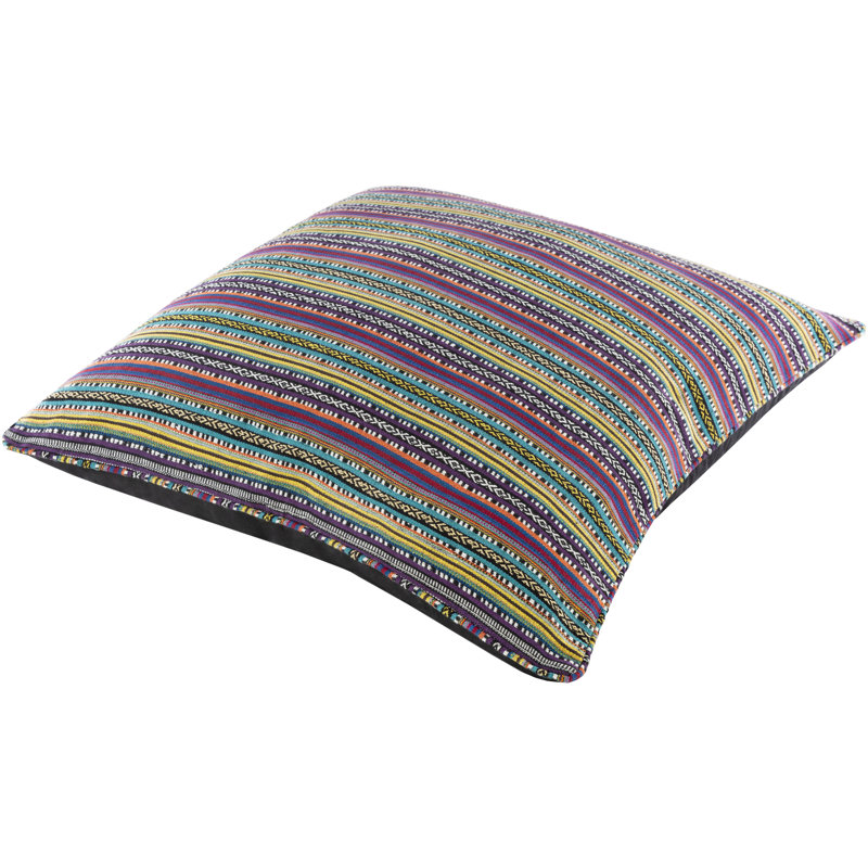 Colorful Striped Cotton and Polyester Euro Throw Pillow