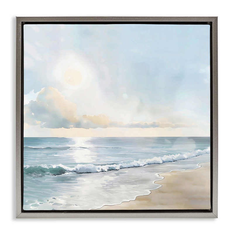 Cadre flottant bleu en forme de nuage suspendu par Creative Studio, H 18 po x l 18 po, Cadre flottant gris lustré