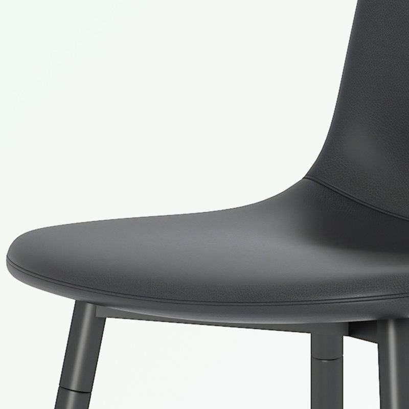 Ensemble de table de salle à manger 5 pièces avec 4 coussins et des pieds robustes, Noir, 4 pièces: table, 3 chaises