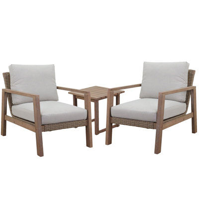 Slyke Eucalyptus 2 - Person Patio Conversation Set with Cushions