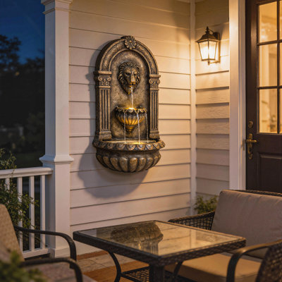 Outdoor Fountain with Lights