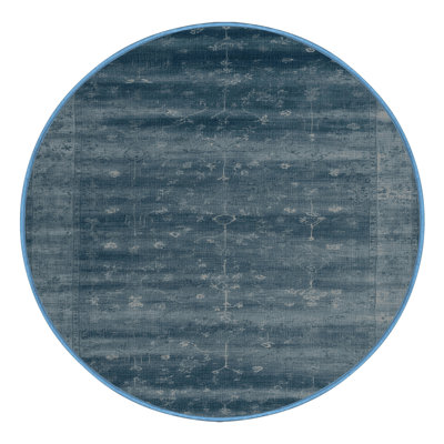 Tapis bleu lavé à la machine