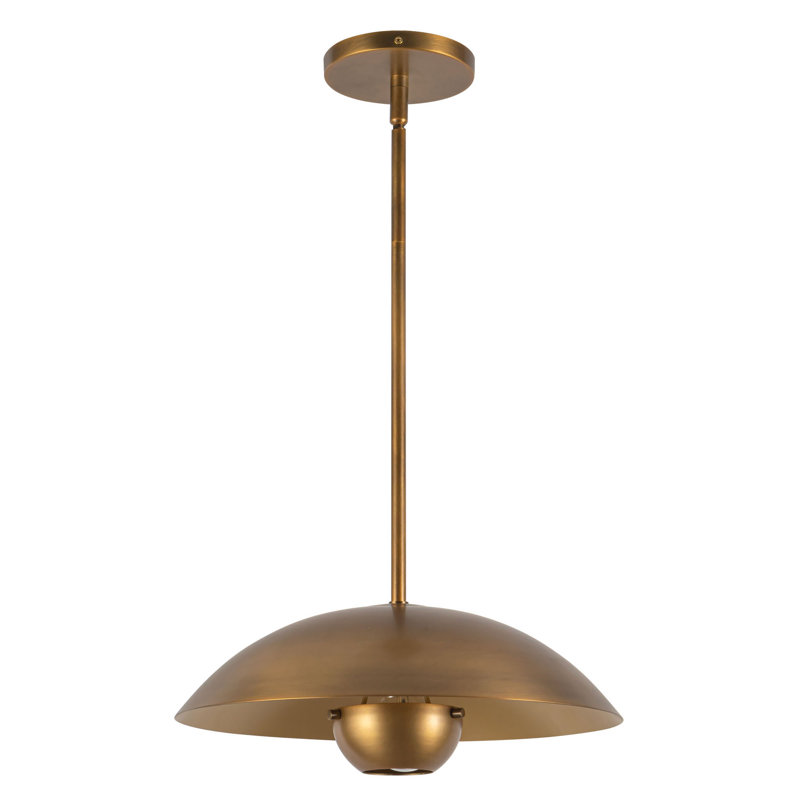 Umbra 14-in Black Pendant, Vintage Brass, 14-in