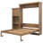 Queen Murphy Bed with Storage Shelves & Louvered Design — Space-Saving Wall Bed, Wood Color-1431268987