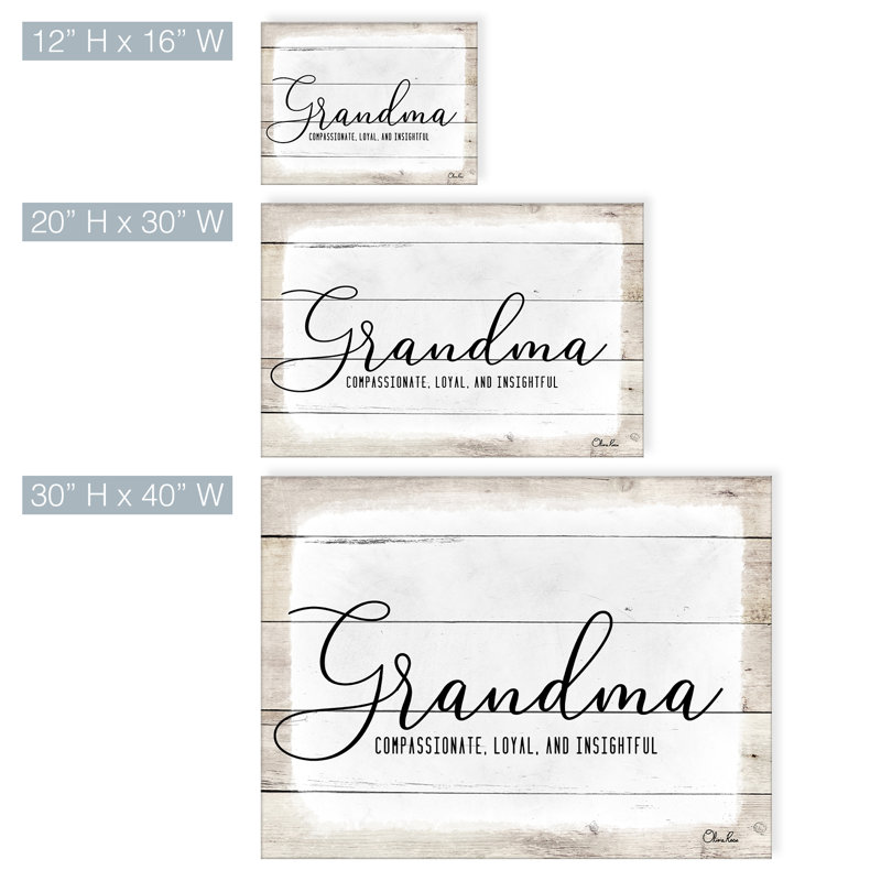 «Grandma» par Olivia Rose - impression sur toile tendue, H 20 po x l 30 po x P 1,5 po
