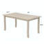 Table de salle à manger de 63 po en bois massif, table de cuisine en bois avec coin rond sécuritaire, table de salle à manger de style campagne moderne pour 4 à 6 personnes
