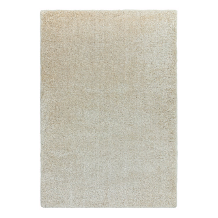 Natonia Shiny Shaggy Beige Area Rug