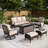 Tapasi 5-7 Person Patio Conversation Set with Swiveling Lounge Chairs-92281957