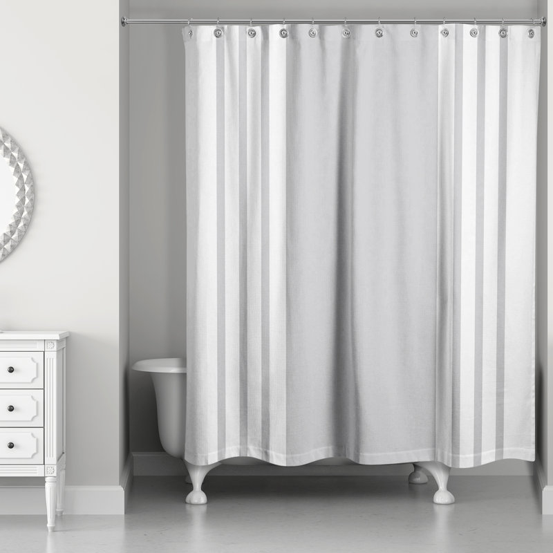 Rideau de douche simple à rayures Monaco, gris