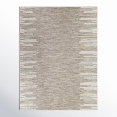 Tan Art Deco Indoor/Outdoor Area Rug