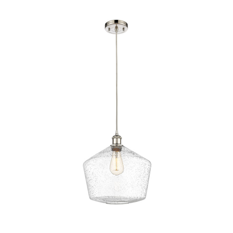 Luminaire suspendu simple à 1 lumière Gabbie, Nickel poli