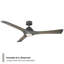 Ventilateur de plafond 60 po à 3 pales extérieur / intérieur intelligent avec ensemble d'éclairage DEL et télécommande inclus Woody 60 po-48482666-100708470-100708472