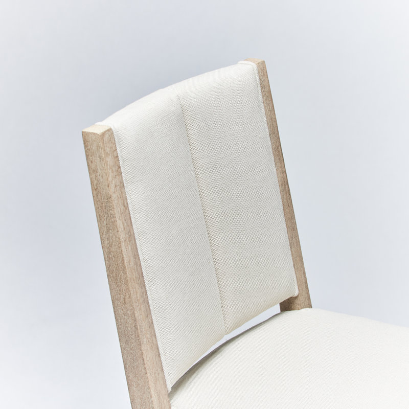 Largo Upholstered Dining Chair, White Ceruse