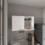 White 2 Wall Cabinet With Design And Metal Handle 28 Inches Package Depth For Efficient Space Management