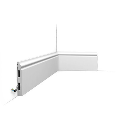 Plastic 0.69'' W x 78.75'' L Wall Base in Primed White
