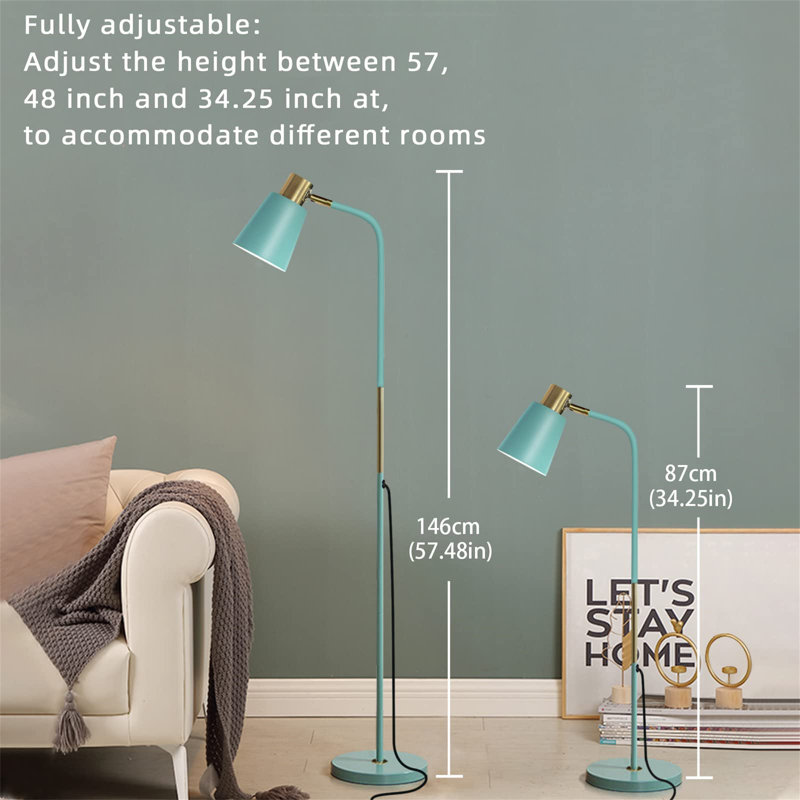 URBNLIVING 146cm Task Floor Lamp, Green