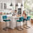 Ambrine Low Back Tufted Velvet Upholstered Counter/Bar Stool with Steel Sled Frame-89351470-114394663