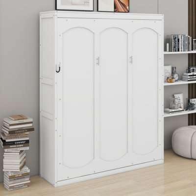 Lit escamotable robuste avec tablettes de rangement
