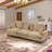 Louai 107.1"W Chenille 3 seater sofa with Removable Ruffles Pleats Skirts and Spindle Legs-1593018159
