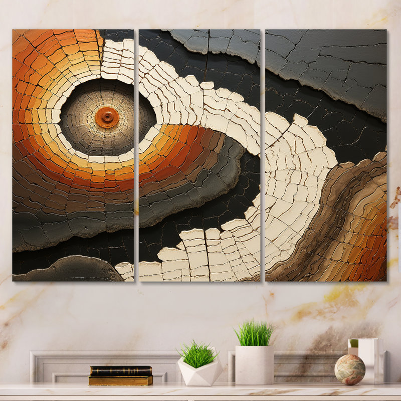 «Beige Quartz Mystery Collage», art mural pierre géode, H 28 po x l 36 po x P 1 po, Toile tendue