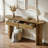 63'' Farmhouse Console Table with 2 Drawers, Oval Curved Entryway Sofa Table with Storage-119924103