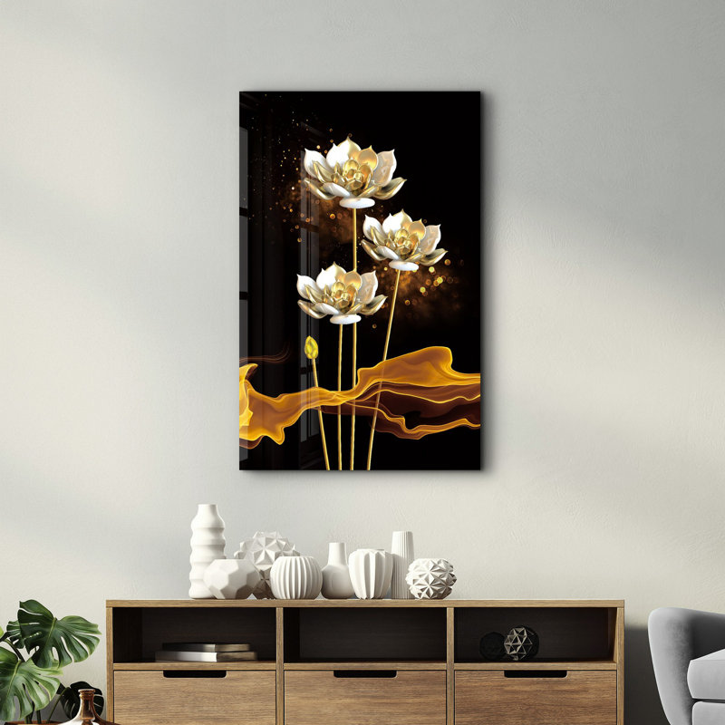 Peinture murale élégante en verre trempé Lekeya, 13,8 x 21,7 pouces | 100% verre trempé, épaisseur: 0,16 pouce | Imprimé UV pour des couleurs éclatantes | Parfait pour la décoration intérieure, le salon et les espaces de bureau